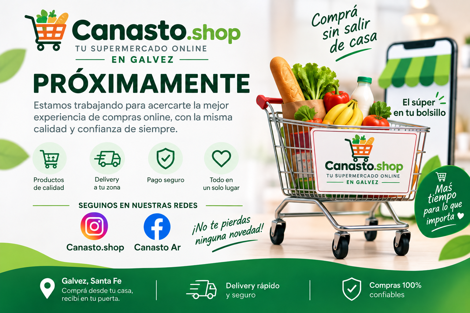 Canasto.shop — Tu supermercado online en Gálvez — Próximamente